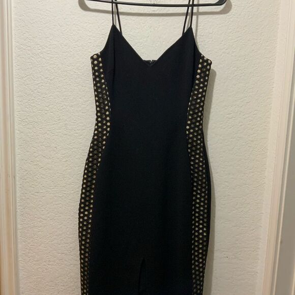 David Koma Side Cut Out beige black Pencil Dress size 6 - Picture 4 of 13